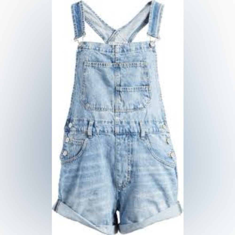 Light Blue Denim Overalls Free People